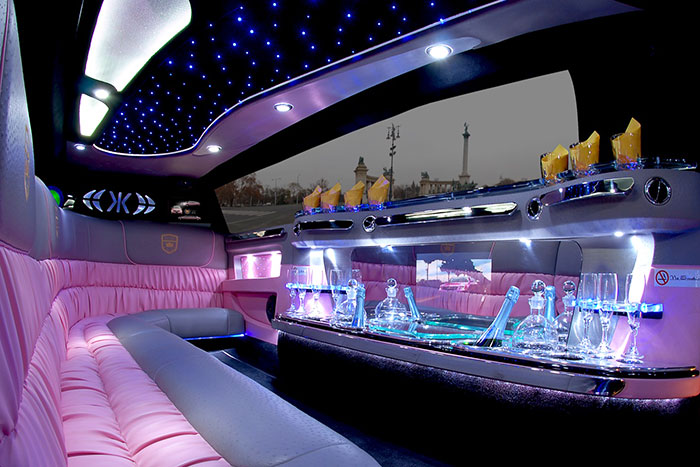 Pink Cadillac limousine rental Budapest