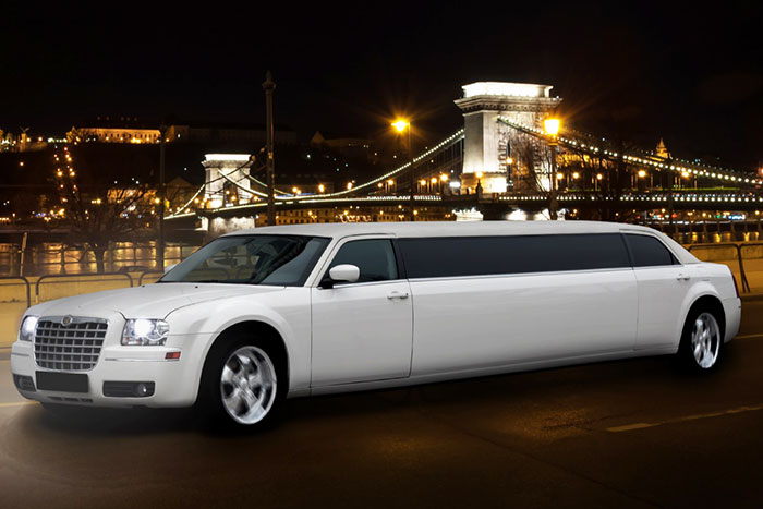 White wedding limousine hire Budapest